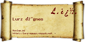 Lurz Ágnes névjegykártya
